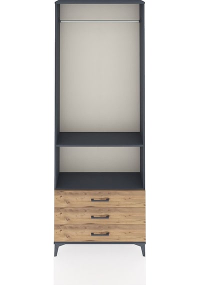 Arges Dolap 2 Raflı 3 Çekmeceli Tek Askılı 88x30x243 Antrasit... Antrasit