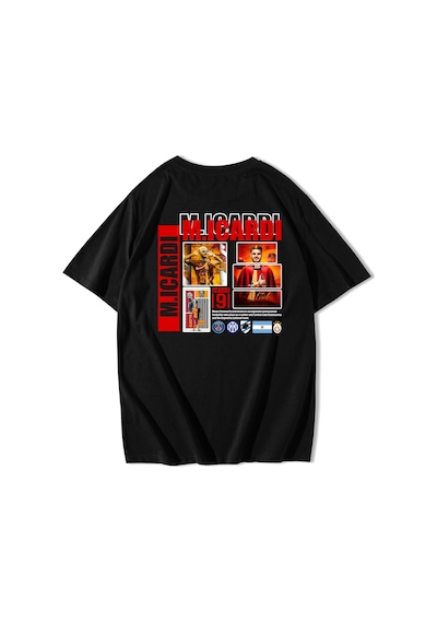 Brz Collection Unisex Oversize Mauro Icardi T-shirt-siyah Siyah