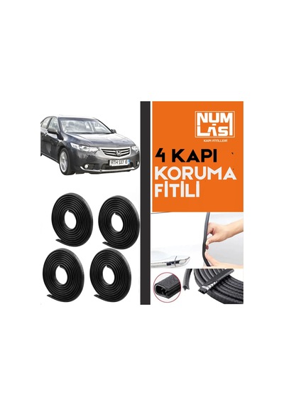 Honda Accord 2012-2019 4 Kapı Koruma Fitili Siyah Renk Numlas-a Kalite-nm2426