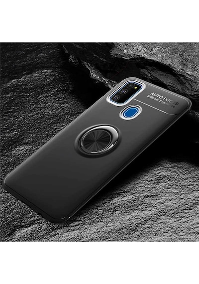 Samsung Galaxy Uyumlu M21 Kilif Yüzüklü Tam Korumali Silikon Kapak 418007936