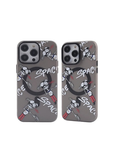 Apple İphone 12 Pro Max Kılıf Apollo Magneticsafe Desenli Kapak - Apollo Siyah