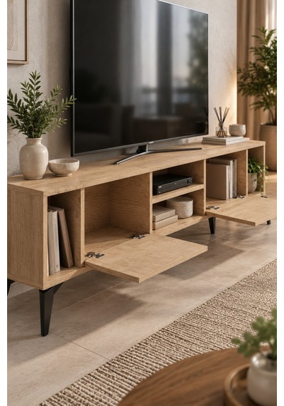 Sulorahome Bej Suntalam Tv Sehpası 160x35 Cm