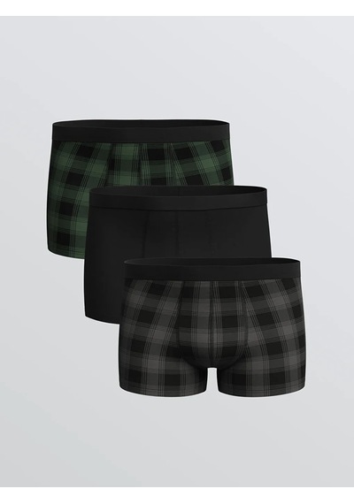 Lc Waikiki Yeşil Standart Kalıp Pamuklu Esnek Erkek Boxer 3'lü