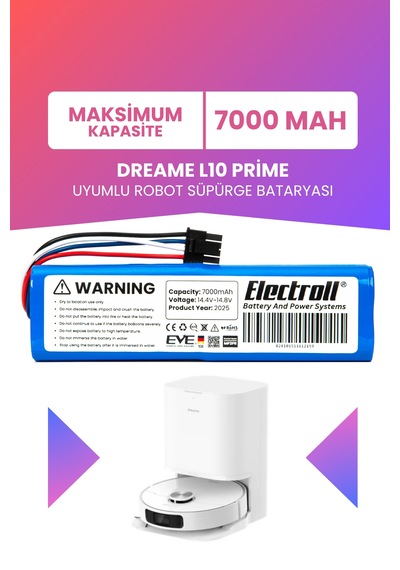 Dreame L10 Prime Uyumlu Batarya Maksimum Kapasite 7000mah Pil