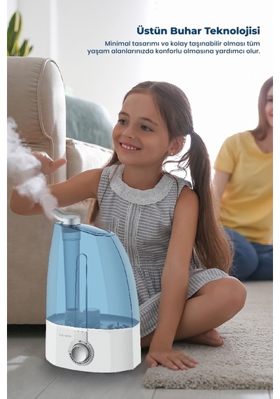 Goldmaster Air Therapy Ultrasonik Sessiz 3,7 L Su Tankı 12 Saat Kesintisiz Buhar Veren Hava Nemlendirme Cihazı