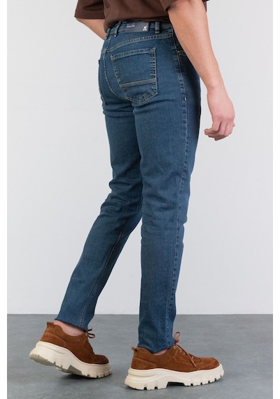 HLT Jeans Erkek Okyanus Mavisi Slim Fit Dar Paça Likralı Jean Kot Pantolon Hlthe001958 Mavi