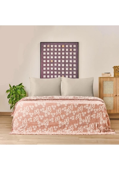 Soft Belloria Tek Kişilik Yatak Örtüsü - Kiremit - 160x255 Cm Çok Renkli