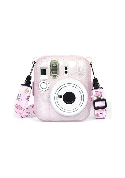 Instax Mini 13 Pembe Fotoğraf Makinesi Simli Pleksi Kılıf Ve 10'lu Film Hediye Seti