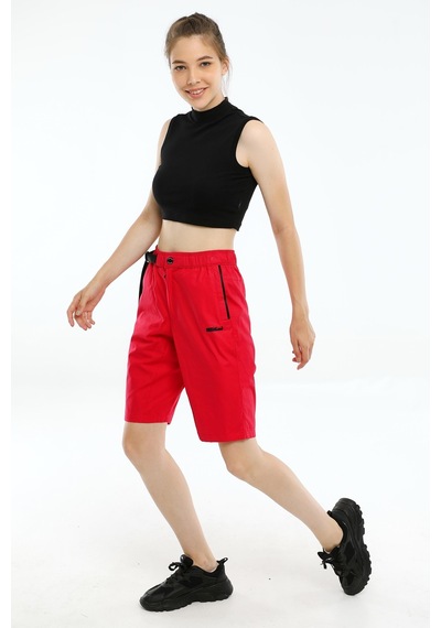 Maraton Sportswear Comfort Kadın Basic Nar Şort 19992-nar