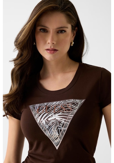 Guess Jersey Slim Fit Kadın T-shirt W6gı19k3042 Kahve Guess Jersey Slim Fit Kadın T-shirt W6gı19k3042 Kahve