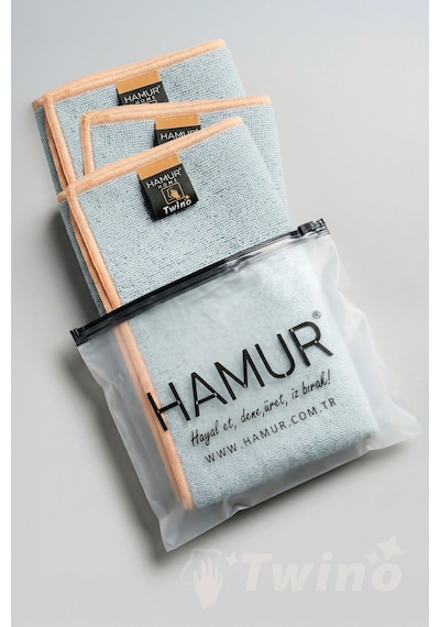 Twino 3'lü Çift Taraflı Zor Kir Temizlik Bezi 30x30 Mikrofiber Telli Ovma Mutfak Lavabo Tezgah Bezi