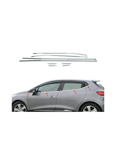 Renault Clio Iv Hb Krom Cam Çıta 8 Parça 2012 Üzeri P. Çelik