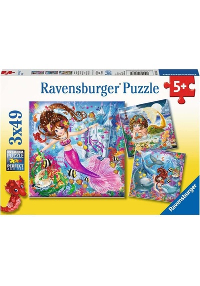 Ravensburger 3x49 Parça Puzzle Walt Disney Mermaid 080632