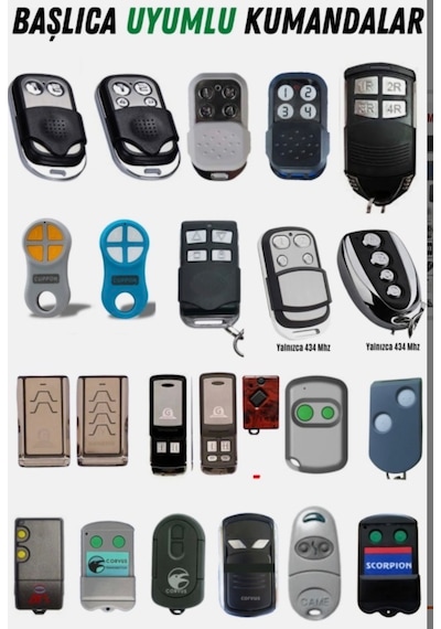 WİCOM KIRMIZI RENKLİ UK-44 Akıllı Kodlanabilir Kumanda (OTOMATİK KAPI MOTORU,BARİYER,KEPENK,PANJUR)2 ADET)