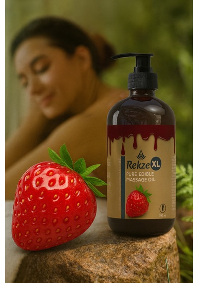 Masaj Yağı : 250ml Çilekli - Etkili- Yenilebilir - Aroma Terapi Ile Romantik Bir Deneyim - 503309669