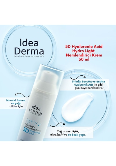 İdea Derma 5D Hyaluronic Acid Hydro Light Nemlendirici Krem 50 ML