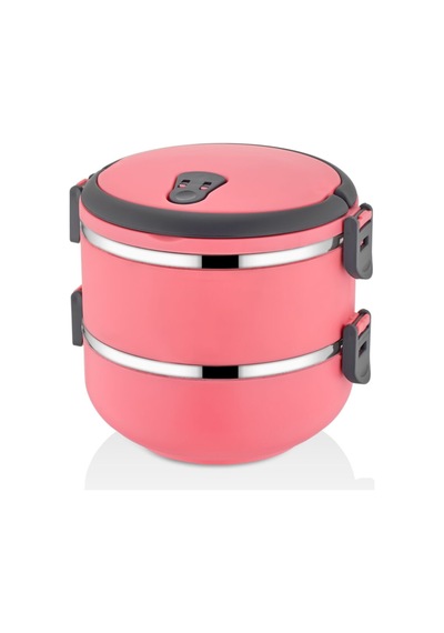Mobgift Freshbox 2 Katlı Sefer Tası Yemek Termosu Pembe N1125146 Çok Renkli