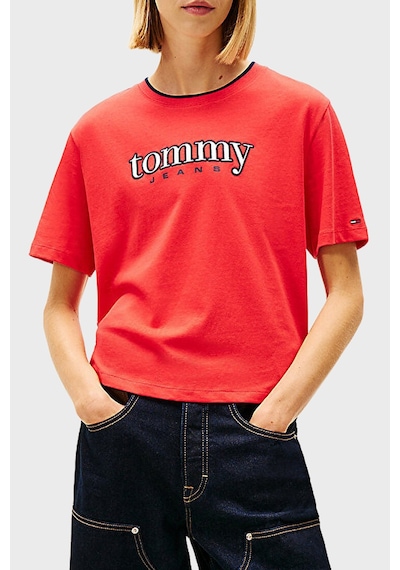 Tommy Jeans Bayan T Shirt Dw0dw22563 Xk3 Kırmızı Kırmızı