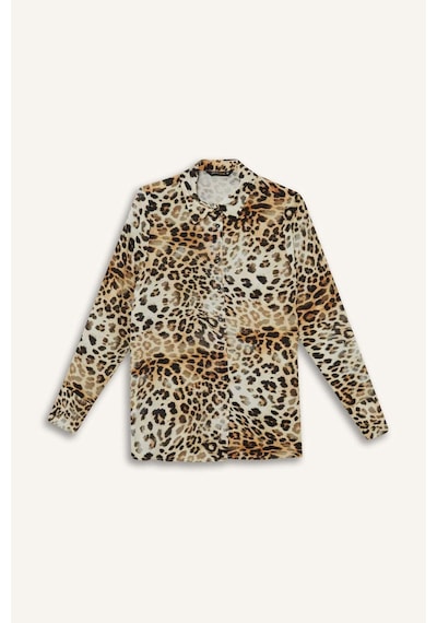 DeFacto Regular Fit Leopar Desenli Uzun Kollu Gömlek I8266AZ25SPBG362