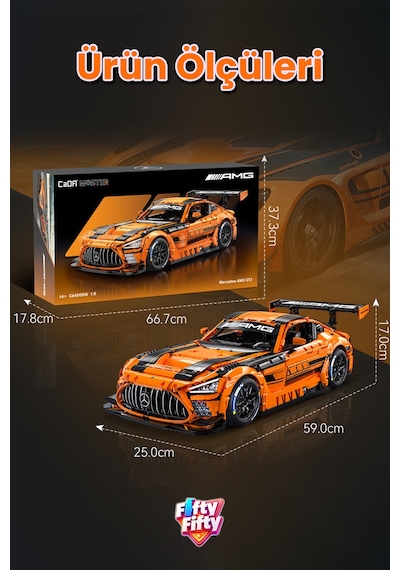 Cada Master 1:8 Mercedes-amg Gt3 C64008w 5466 Parça Premium Yarış Aracı Yapım Seti -ffc64008w-5466p