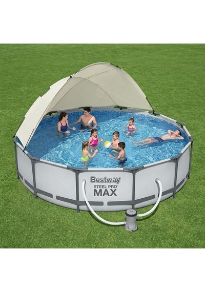 Bestway Steel Pro Max Yer Üstü Gölgelikli Prefabrik Havuz Seti 366cm X 76 cm 56416 Bw607