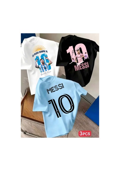 Stil-x Yeniz Sezon Messı Baskılı 3' Lü Takım Erkek Çocuk Tshırt, %100 Pamuk Soft Kumaş Çok Renkli-5 Stil-x Yeniz Sezon Messı Baskılı 3' Lü Takım Erkek Çocuk Tshırt, %100 Pamuk Soft Kumaş Çok Renkli-5