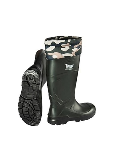 Techno Boots Unisex Poliüretan Çizme Kamuflaj Uzun Konçlu Çizme