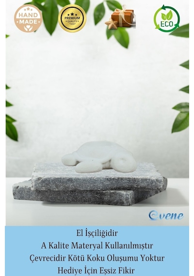 Mumluk Şamdan Tealight Ve İnce Mum Uyumlu Kaplumbağa Model - Beyaz