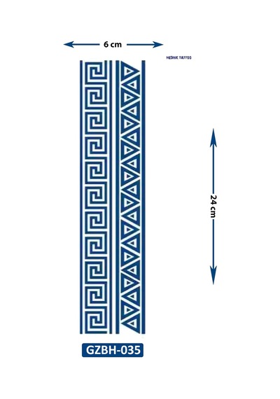 Geometrik Kol Ve Ayak İçin Şerit Bant Dövmesi Yarı Kalıcı Geçici Dövme