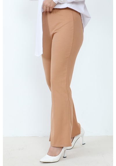 Bestenur Piyale Ispanyol Paça Pantolon 653 - Vizon