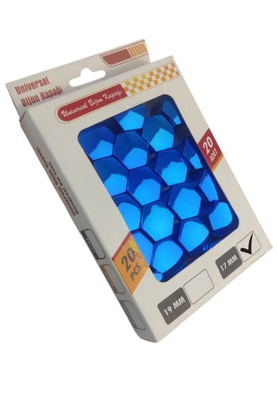 17mm 2cm Düz Parlak Mavi Bijon Kapağı 201iset+aparat