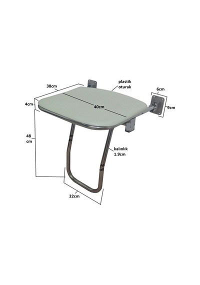 Okinox Metal Bedensel Engelli Duş Oturağı 304 Paslanmaz 900319 Krom