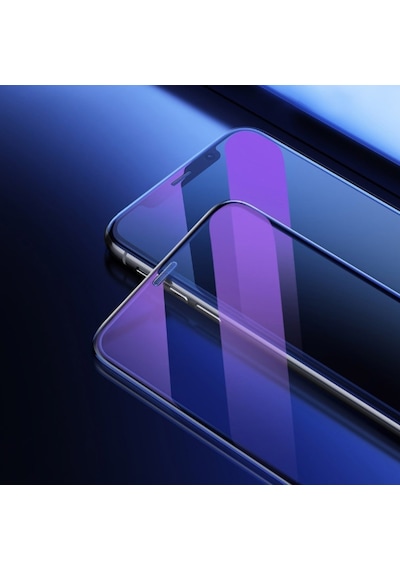 Baseus Apple Uyumlu   iPhone Xs-X 5.5 Ekran Koruyucu Full Anti Blue Light Tempe Siyah