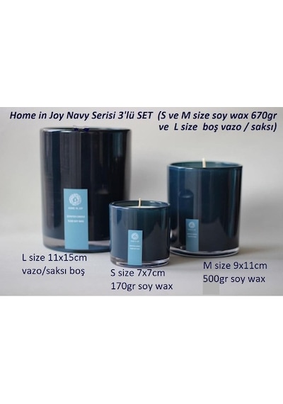 Home In Joy %100 Soya Mumu 170+500Gr Ve Büyük Vazo Handmade Set