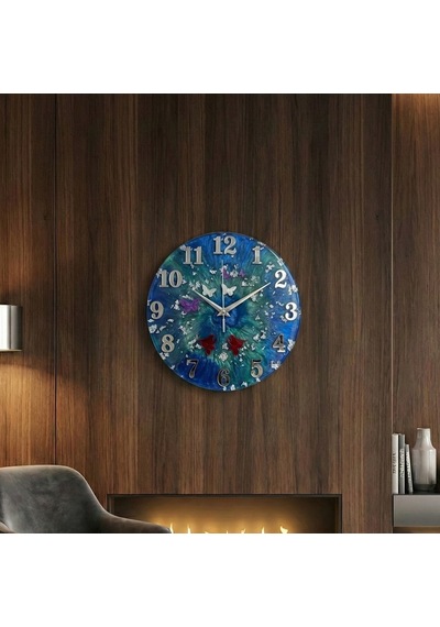 Tahtakale Toptancı Epoksi Kelebek Ve Kuş Desenli Rakamlı Saat Kalıbı 30 Cm