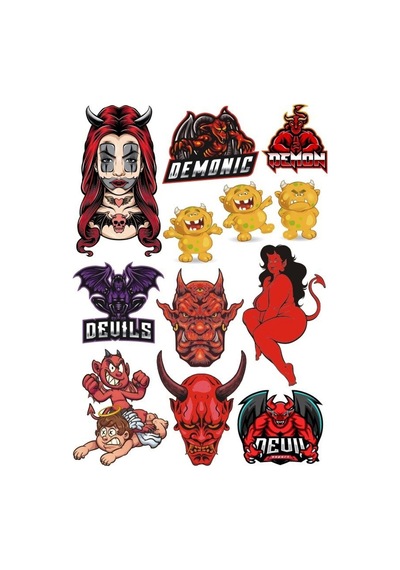 Devil Şeytan Sticker Set 13 Parça Telefon, Tablet, Defter, Laptop Sticker