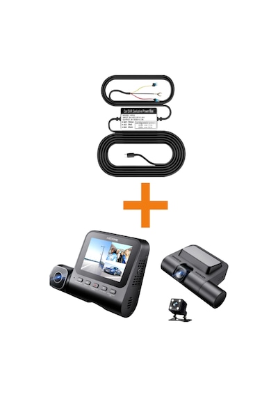 V600 3 Kameralı Araç Kamerası + Obd Park Modu Kiti Full Hd Kayıt, Gece Görüş, Geniş Açı