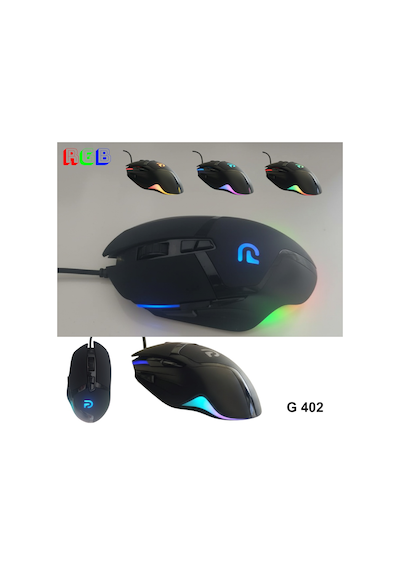 Trio - G402 Siyah Rgb Gaming Mouse Kablolu Oyuncu Faresi G402