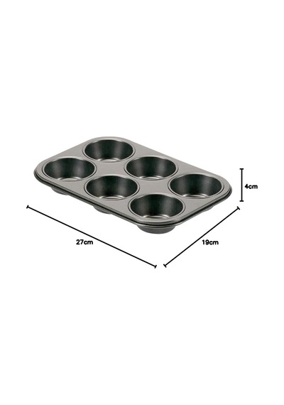 Guardini 6'li Muffin Kek Kalıbı Gri Diğer