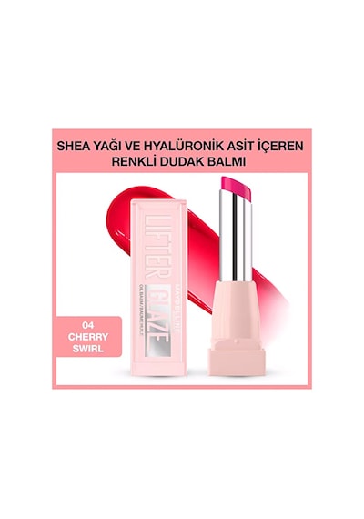 3 Adet Maybelline New York Lifter Glaze Renkli Dudak Balmı 04-cherry Swirl