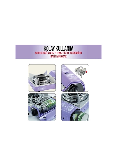 Tekli Çantalı Mini Portatif Ocak - Orcamp - Mor Ck-506 Açık Kahverengi