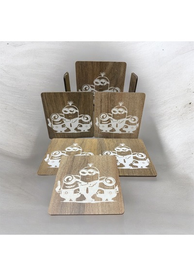 6 Lı Mdf Bardak Altlığı Sekoratif Ecceca1004 Karışık