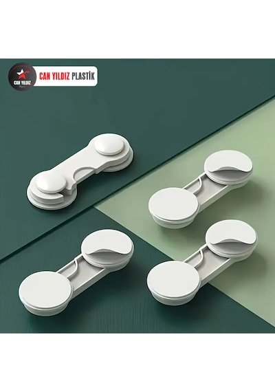 6 Adet Mandallı Dolap ve Çekmece Çok Amaçlı Çocuk Bebek Güvenlik Kilit Emniyet Beyaz Beyaz