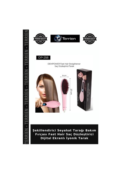 Şekillendirici Seyahat Tarağı Bakım Fırçası Fast Hair Saç Düzleştirici Dijital Ekranlı İyonik Tarak