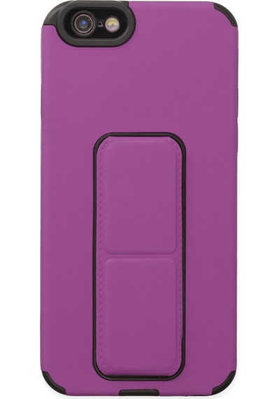 Apple iPhone Uyumlu 6 Kılıf Mega Standlı Silikon - Mor Bzsxx00 1