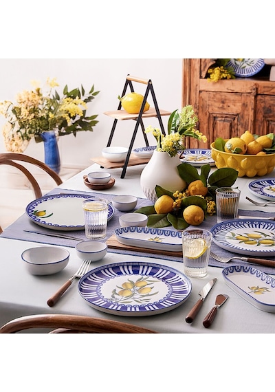 Kütahya Porselen Moderna Lemon Charm 14 Parça 6 Kişilik Kahvaltı Takımı Çok Renkli