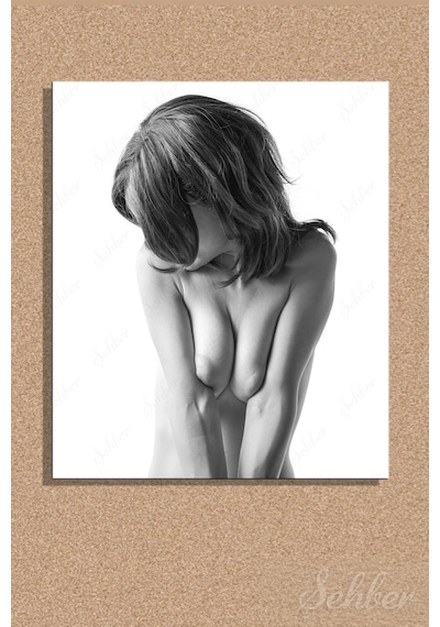 Kadın Model Fotoğrafı Siyah Beyaz Kanvas Tablo Dikey Tekli Ev Kafe Ofis 3020