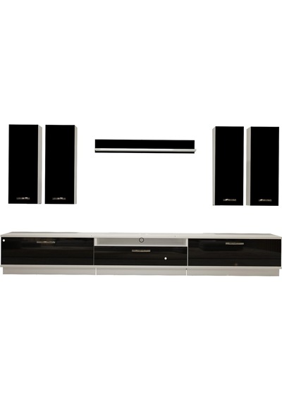 Decoraktiv Trendstyle 8d Slm Tv Ünitesi Tv Sehpası Beyaz - Siyah