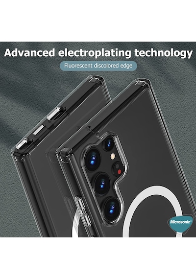 Microsonic Samsung Uyumlu Galaxy S23 Ultra Kılıf MagSafe Clear Soft Şeffaf