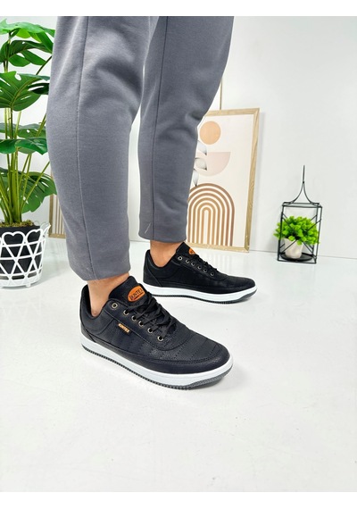 Günlük Erkek Sneaker Bağcıklı Dikişli Hafif Rahat Yürüyüş Spor Ayakkabı 013c Siyah- Beyaz